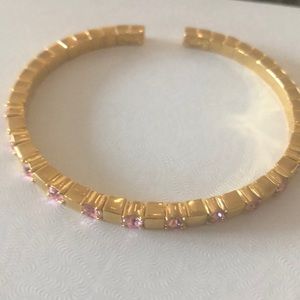 NEW JOAN RIVERS PINK Stone Gold Cuff Bracelet NEW